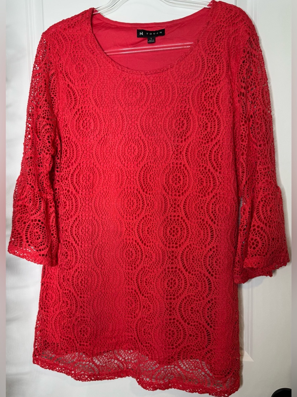 N Touch Crochet Lace Tunic Top flowy sz large